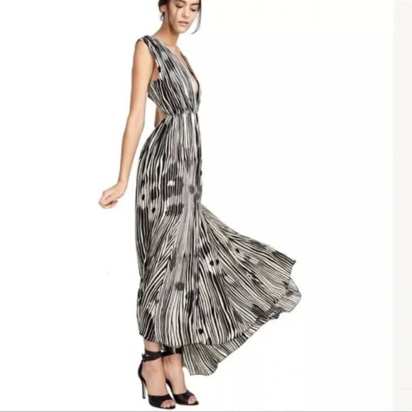 Alice + Olivia Silk Lexa Abstract Maxi Dress